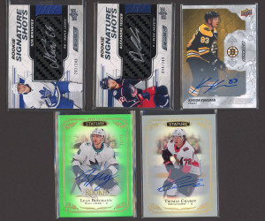 NHL Auto Card Lot (20) with RPA and SN 1998-2019 Upper Deck MVP SP Future Watch UD Black Engrained Stature Allure Panini Contenders back